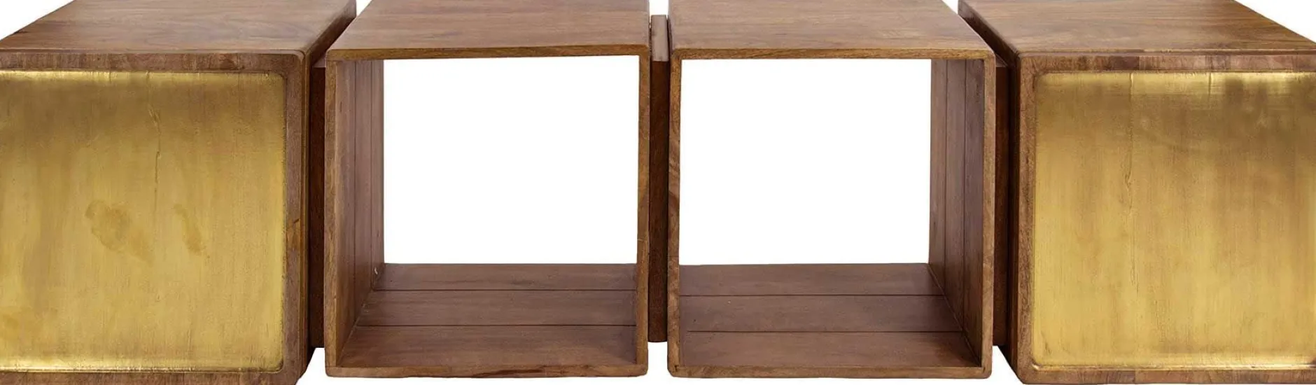 2-türiges Mango-Sideboard und TV-Schrank aus Messing