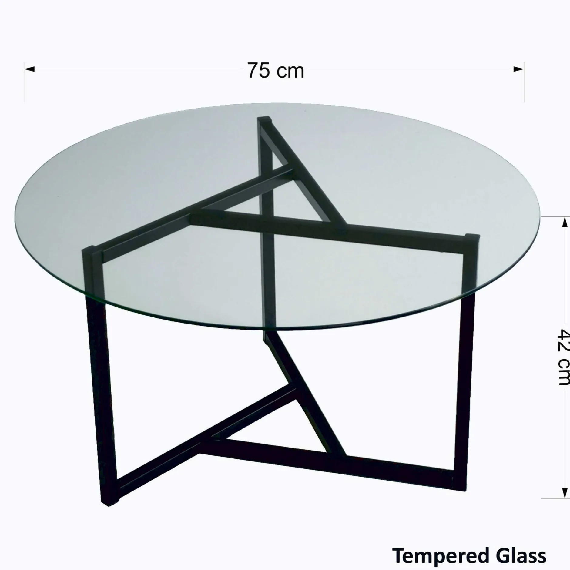 Trio G Couchtisch | METALLRAHMEN | Transparent, Schwarz