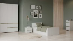 Truhenbett Clyde - 90x200cm - mit Lattenrost - weiß