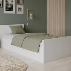 Truhenbett Clyde - 90x200cm - mit Lattenrost - weiß
