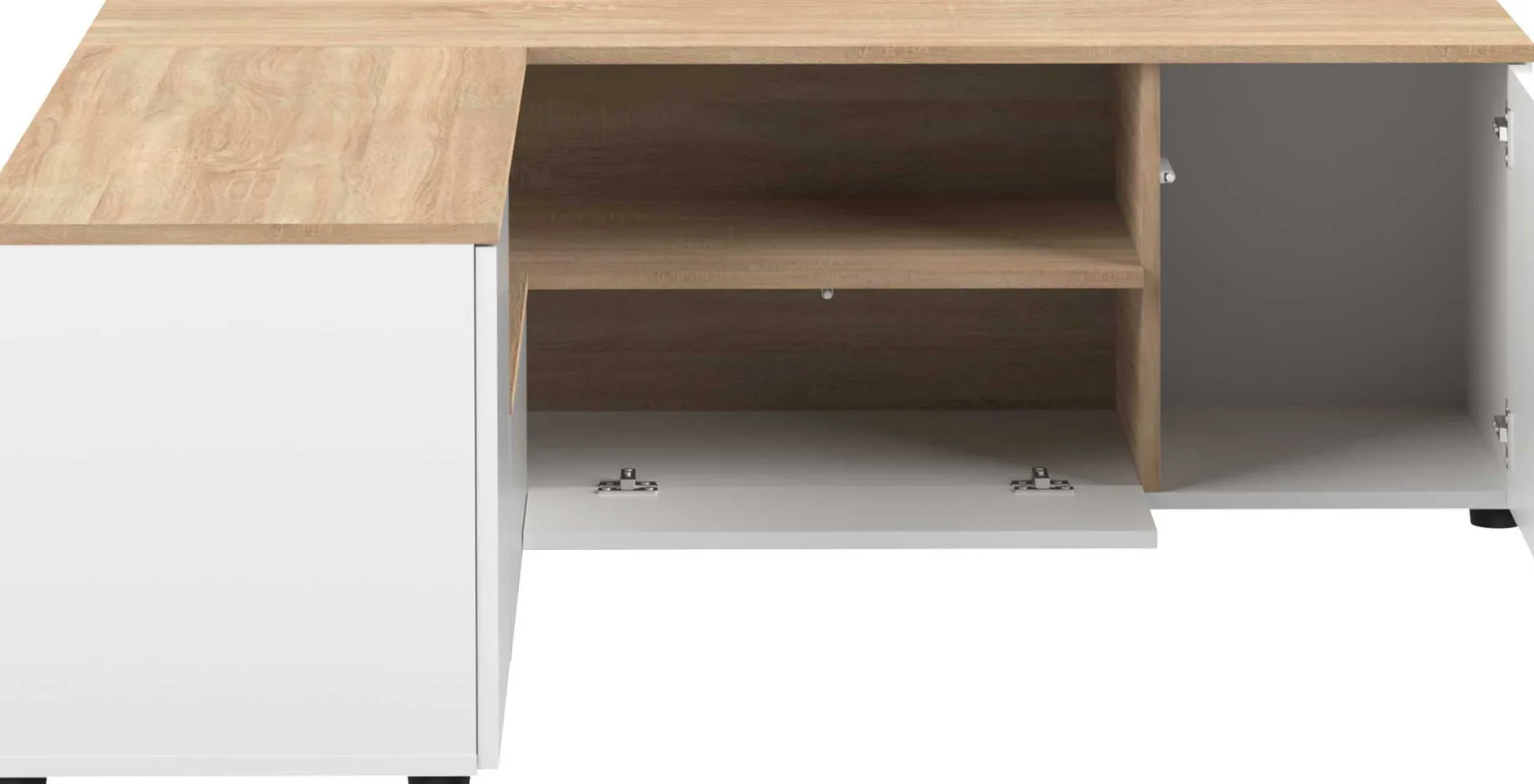 TV-Möbel Cleo 130cm - weiß/Eiche