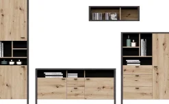 TV-Möbel In-Loft 135cm - Eiche alt/schwarz