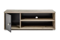 Tv-Möbel Moleskin 120cm mit 1 Tür - anthrazit/alter Stil