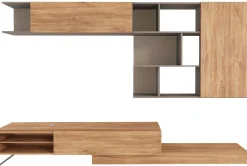 TV-Möbel Pim 272cm 3 Türen - grau/ Eiche Dekor