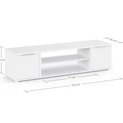 TV-Schrank Access - 151x40x39cm - 2 Türen - weiß