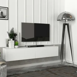 TV-Schrank Aristo - 135x32x25cm - 2 Türen - weiß