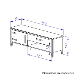 TV-Schrank Cork | 171 x 45 x 55 cm | Gold Oak Design