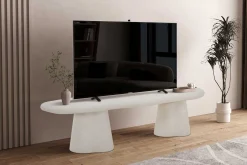 TV-Schrank Faro - 160x44x40cm - Zementfarbe - weiß