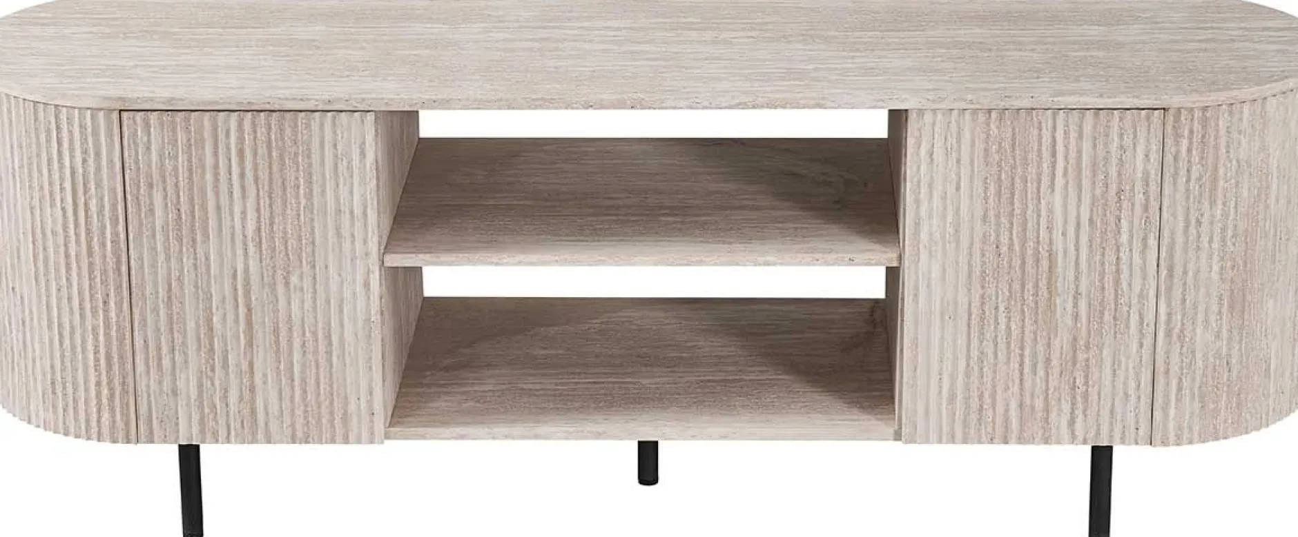 TV-Schrank Lagos - 160x45x57,5cm - 2 Türen - Travertin