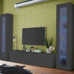 TV-Schrank Natasha | 180 x 30 x 40 cm | Anthrazit-farbig