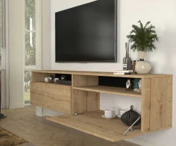 TV-Schrank Rastone - 180x37x42cm - 2 Türen - Eiche Dekor