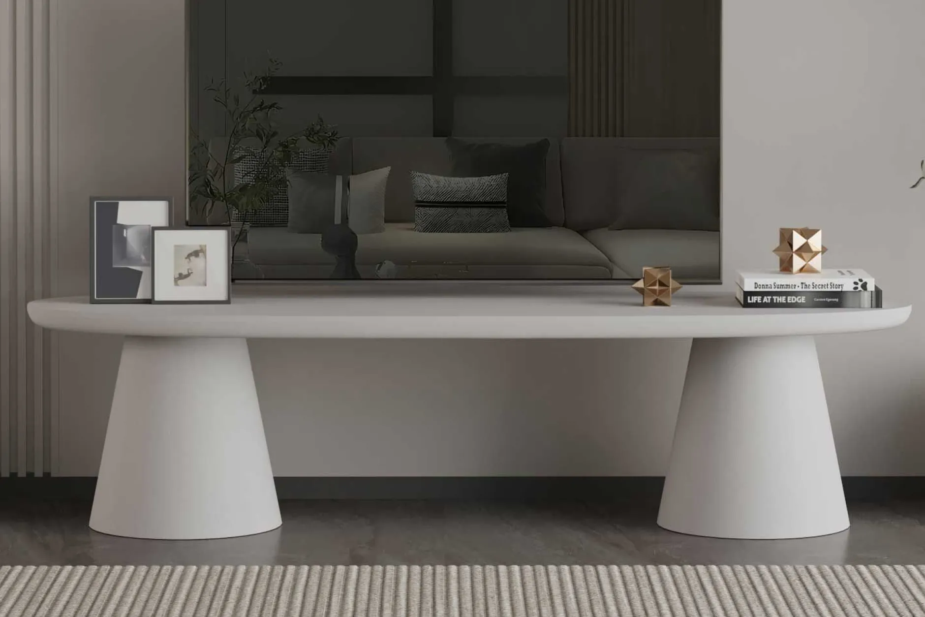 TV-Schrank Tavares - 160x45x40cm - ecru