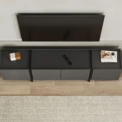 TV-Ständer Lowen - 100% MELAMINE - Anthrazit - 46 x 35 x 180 cm