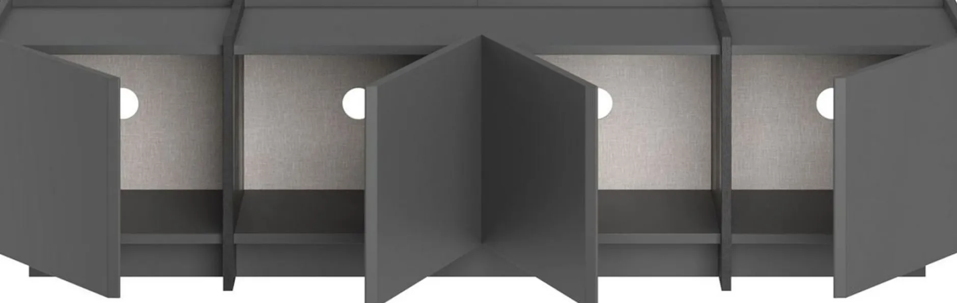 TV-Ständer Lowen - 100% MELAMINE - Anthrazit - 46 x 35 x 180 cm