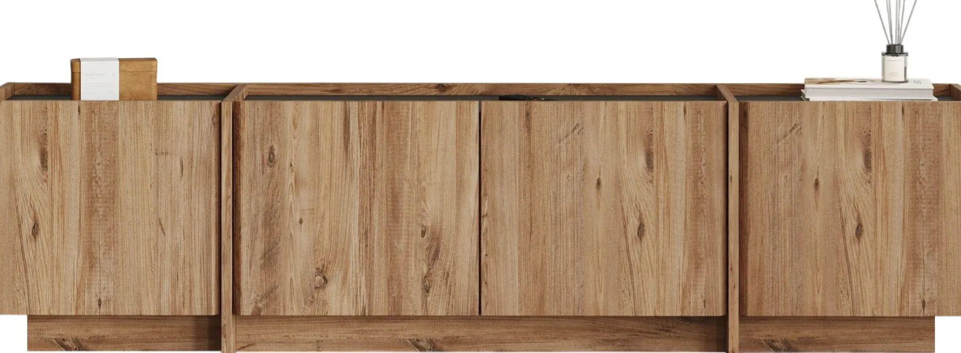 TV-Ständer Lowen - 100% MELAMINE - Atlantik-Kiefer - 46 x 35 x 180 cm