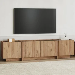 TV-Ständer Lowen - 100% MELAMINE - Atlantik-Kiefer - 46 x 35 x 180 cm
