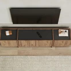 TV-Ständer Lowen - 100% MELAMINE - Atlantik-Kiefer - 46 x 35 x 180 cm