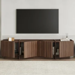 TV-Ständer Lowen - 100% MELAMINE - Milano-Walnuss - 46 x 35 x 180 cm