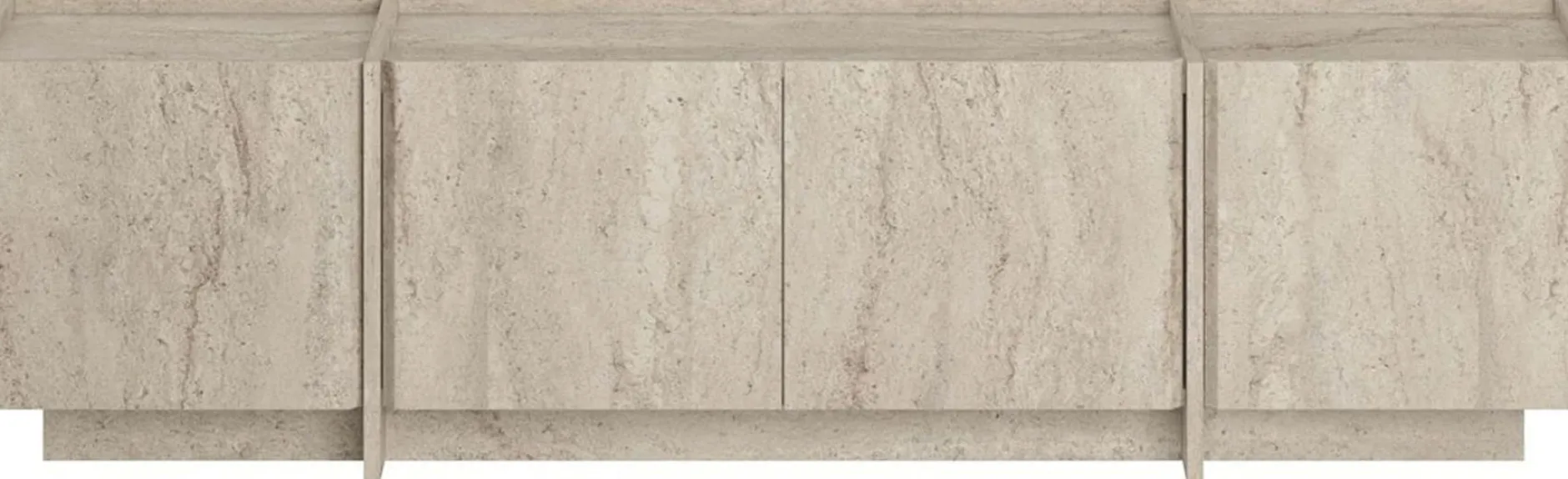 TV-Ständer Lowen - 100% MELAMINE - Travertin - 46 x 35 x 180 cm