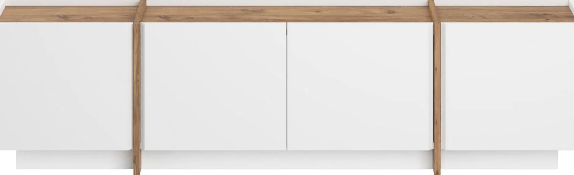 TV-Ständer Lowen - 100% MELAMINE - Weiß - 46 x 35 x 180 cm