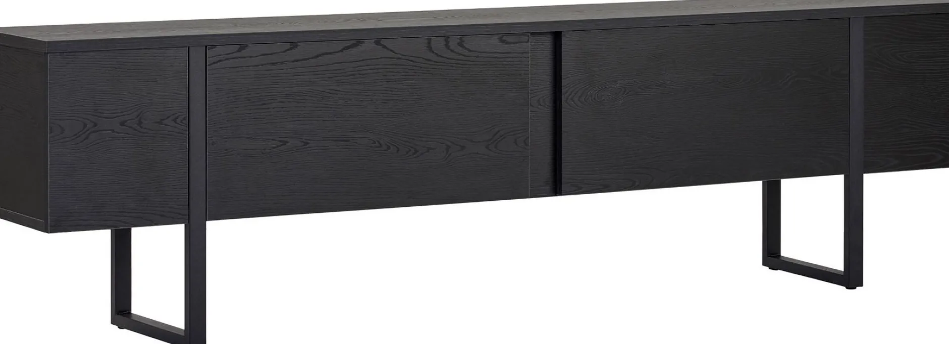 TV-Ständer Onera - 100% MELAMINE - Holzschwarz - 50 x 30 x 180 cm