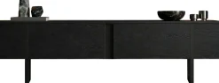 TV-Ständer Onera - 100% MELAMINE - Holzschwarz - 50 x 30 x 180 cm
