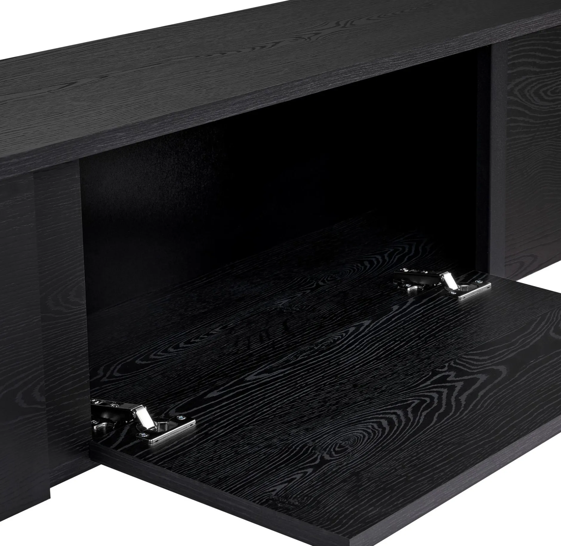 TV-Ständer Onera - 100% MELAMINE - Holzschwarz - 50 x 30 x 180 cm