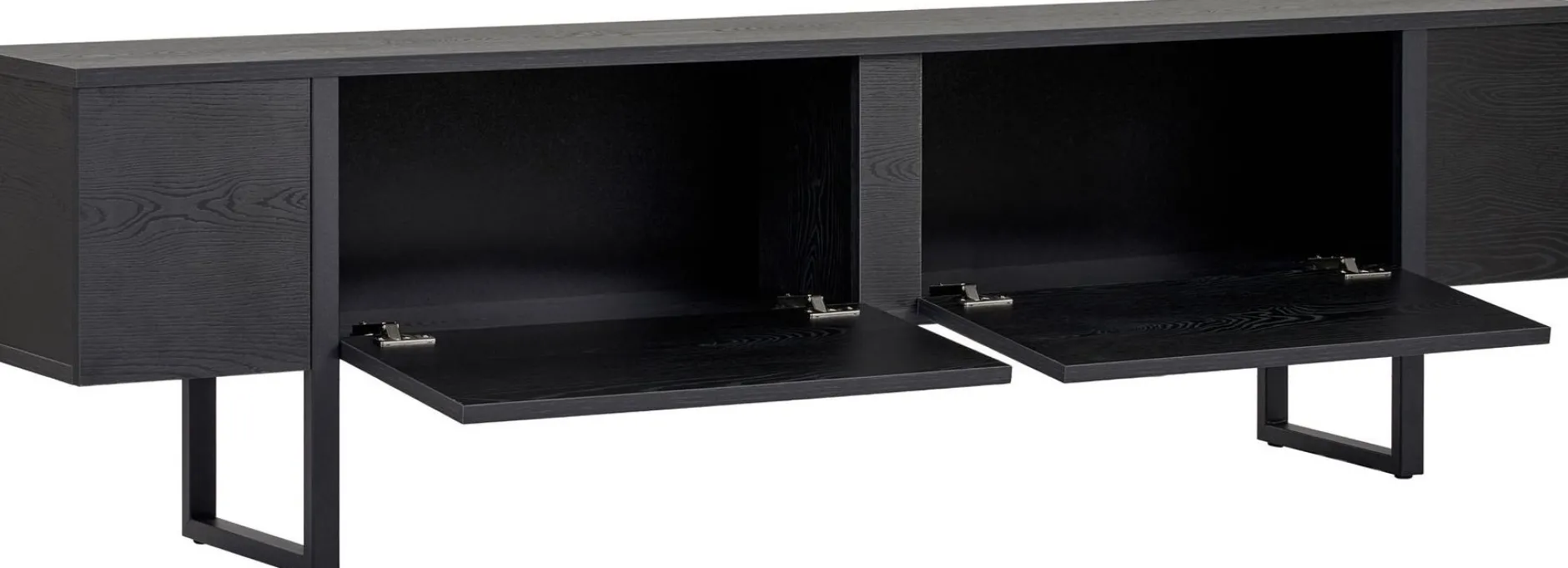TV-Ständer Onera - 100% MELAMINE - Holzschwarz - 50 x 30 x 180 cm