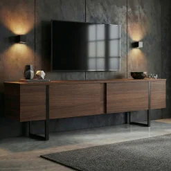 TV-Ständer Onera - 100% MELAMINE - Walnuss - 50 x 30 x 180 cm