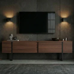 TV-Ständer Onera - 100% MELAMINE - Walnuss - 50 x 30 x 180 cm