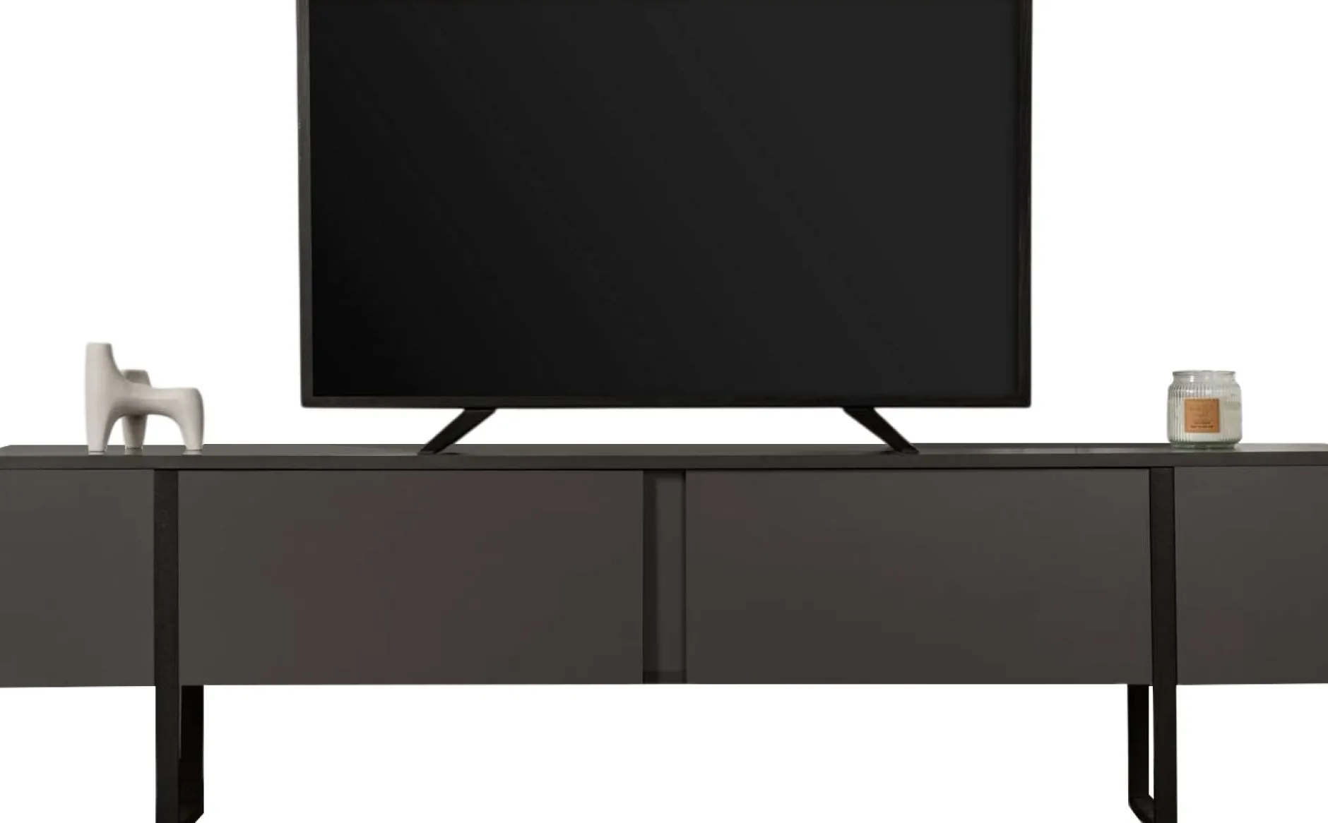 TV-Ständer Serenity - 100% MELAMINE - Anthrazit - 50 x 30 x 180 cm