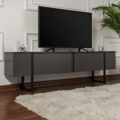 TV-Ständer Serenity - 100% MELAMINE - Anthrazit - 50 x 30 x 180 cm