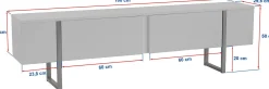 TV-Ständer Serenity - 100% MELAMINE - Anthrazit - 50 x 30 x 180 cm