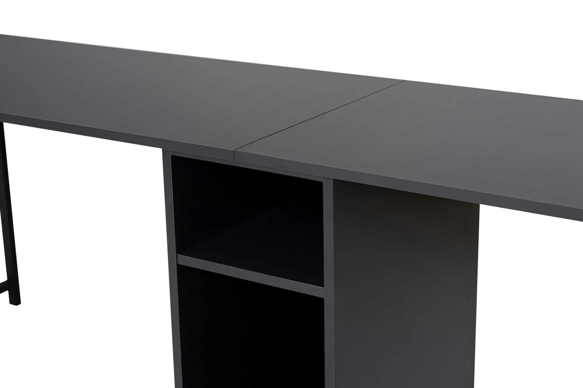 Twin Schreibtisch | 100 % MELAMIN | Anthrazit, Schwarz