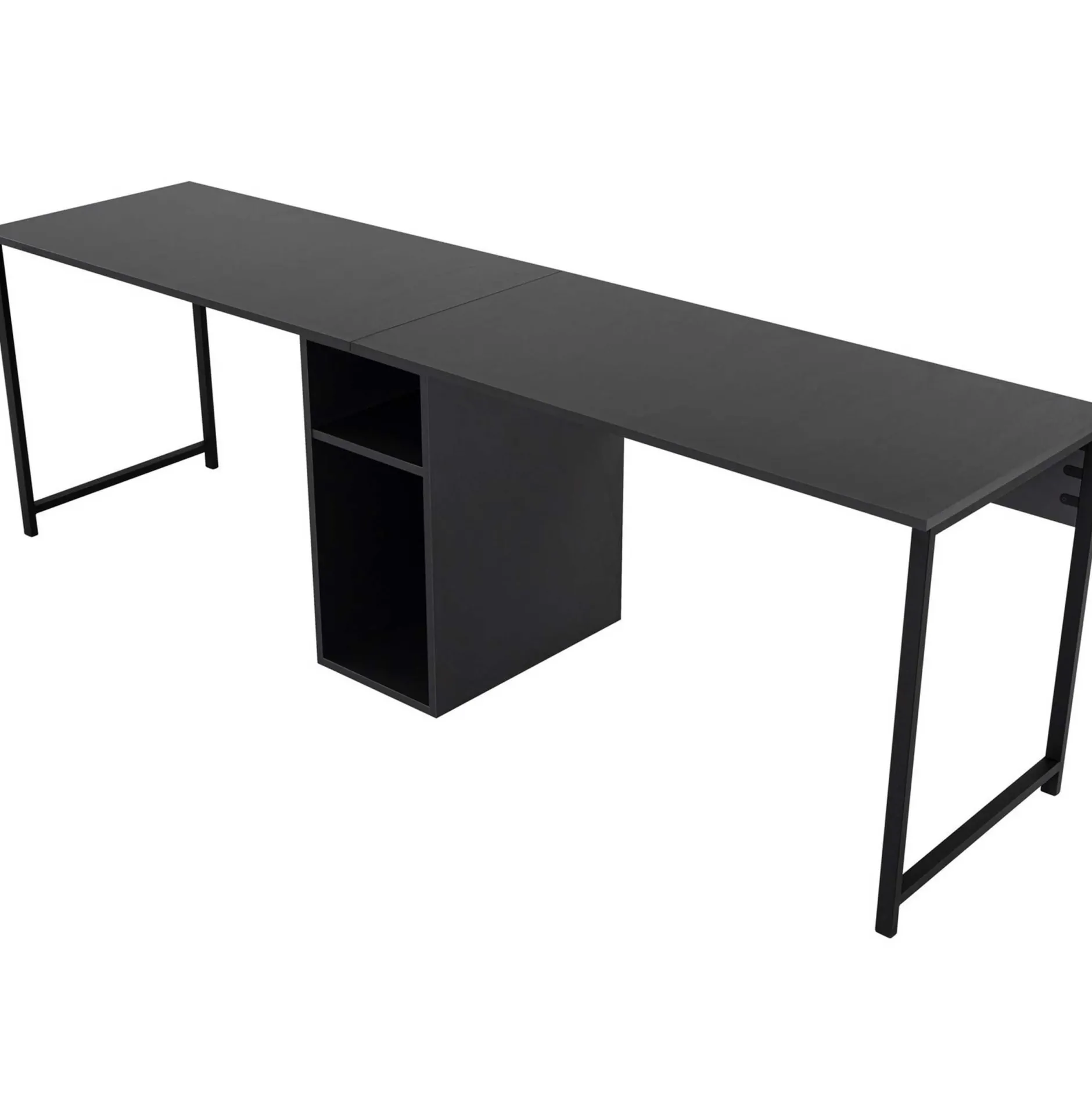 Twin Schreibtisch | 100 % MELAMIN | Anthrazit, Schwarz