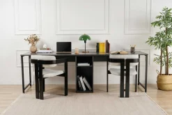 Twin Schreibtisch | 100 % MELAMIN | Anthrazit, Schwarz