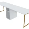 Twin Schreibtisch | 100 % Melamin | Weiß, Gold