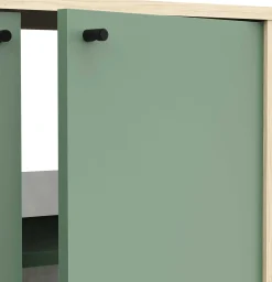 Unterschrank Calypso - 64x33x78cm - 2 Türen - Eiche Dekor/Grün