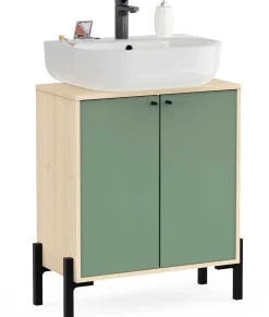 Unterschrank Calypso - 64x33x78cm - 2 Türen - Eiche Dekor/Grün