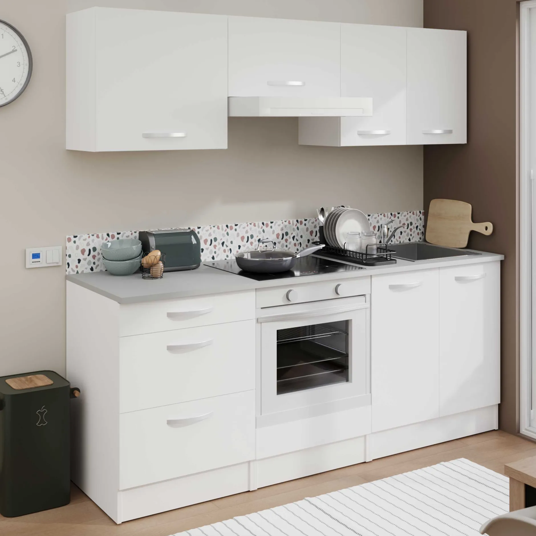 Unterschrank Eko 60 cm für Ofen und Kochfeld - weiß