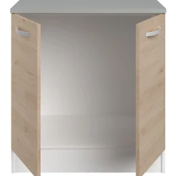 Unterschrank Eko 80 cm für Spüle mit 2 Türen - Eiche