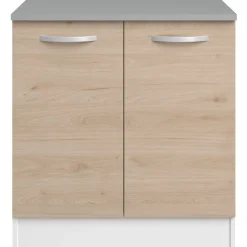 Unterschrank Eko 80 cm für Spüle mit 2 Türen - Eiche