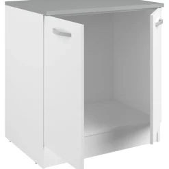 Unterschrank Eko 80 cm für Spüle mit 2 Türen - weiß