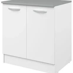 Unterschrank Eko 80 cm für Spüle mit 2 Türen - weiß