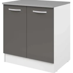 Unterschrank Eko 80 cm für Spüle mit 2 Türen - grau