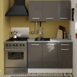 Unterschrank Eko 80 cm für Spüle mit 2 Türen - grau