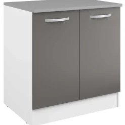 Unterschrank Eko 80 cm für Spüle mit 2 Türen - grau