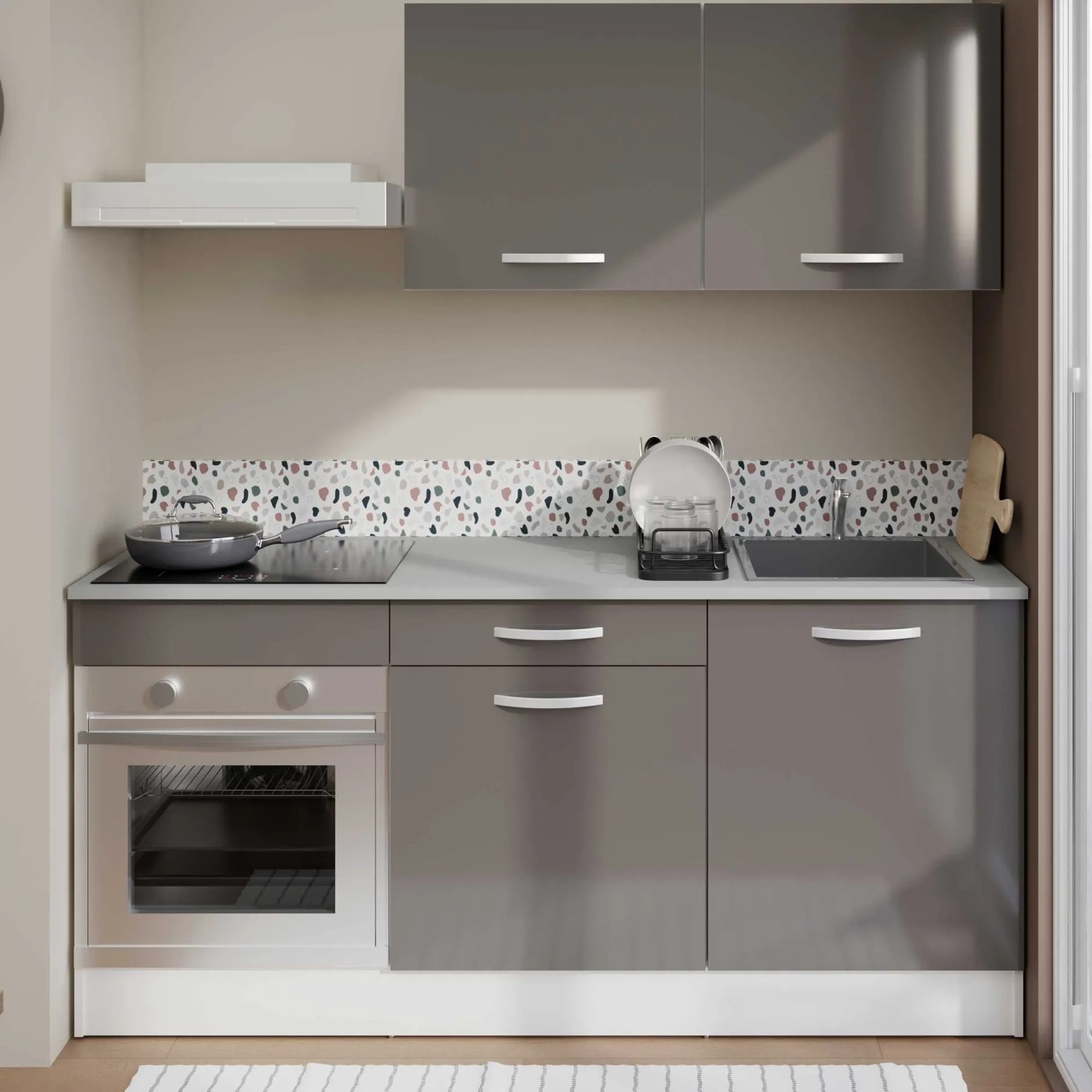 Unterschrank Eko 60 cm mit Tür - grau