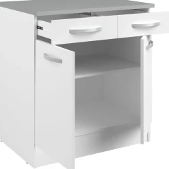 Unterschrank Eko 80cm 2 Türen und 2 Schubladen - weiß