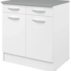 Unterschrank Eko 80cm 2 Türen und 2 Schubladen - weiß